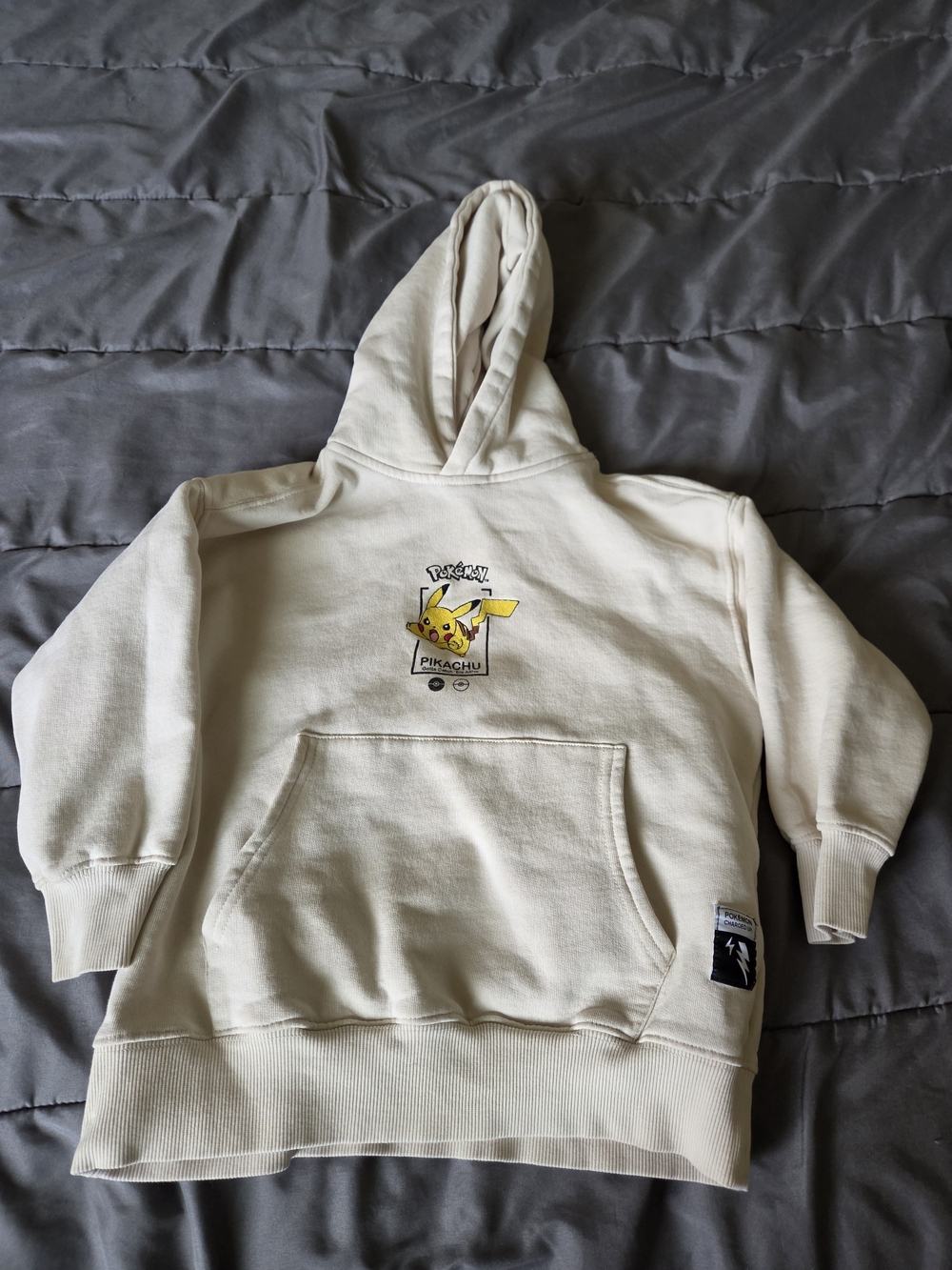 Zara Cream Kids Pikachu Graphic Hoodie